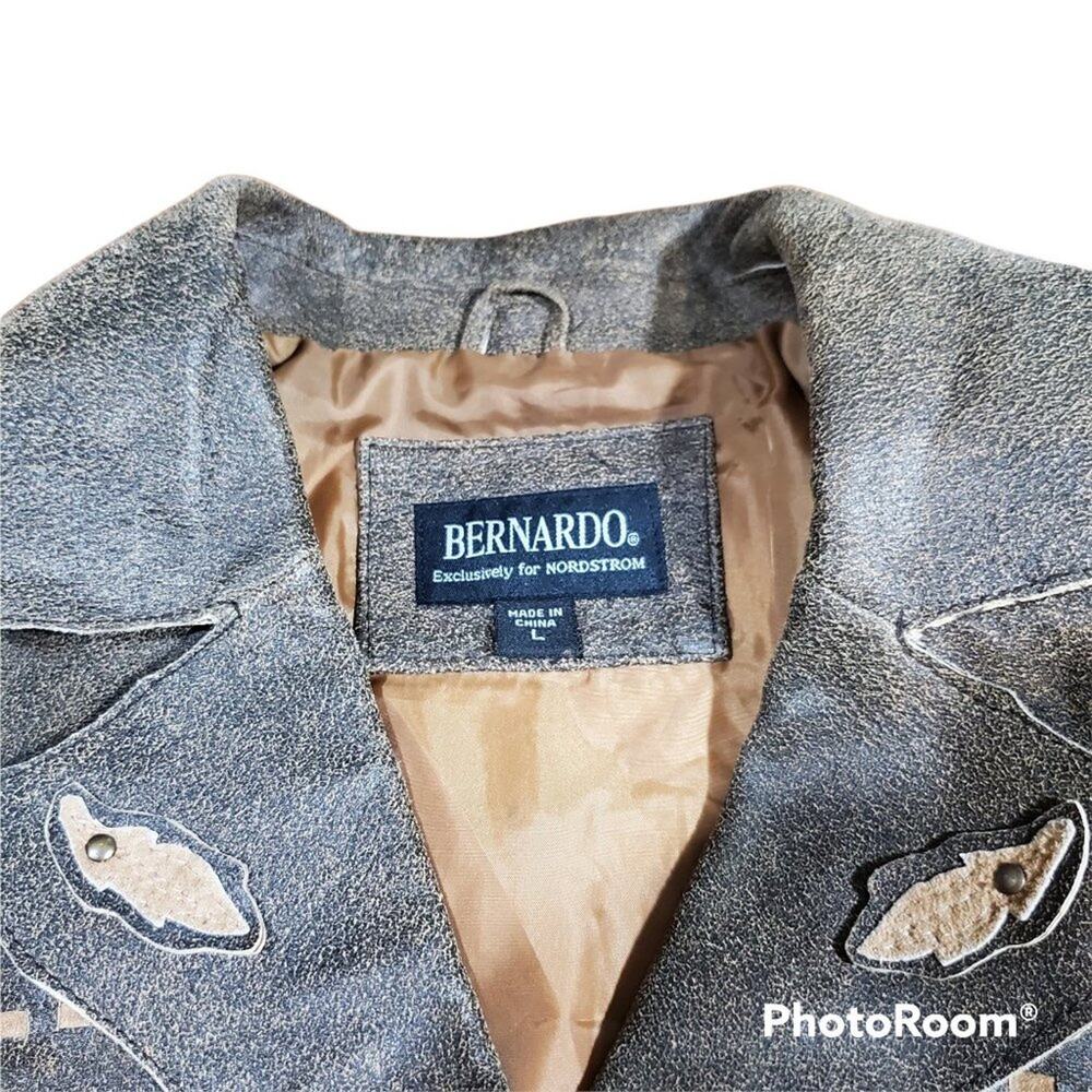 Bernardo | Brown Western Bohemian Leather Jacket | Size Large - Picture 3 of 7